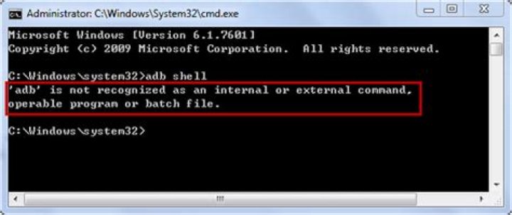 'adb' is not recognized as an internal or external command, operable program or batch file