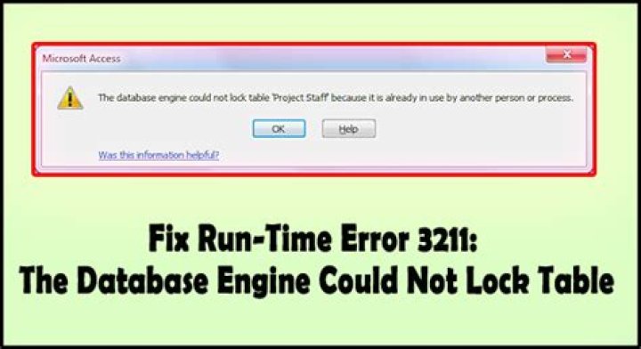 'The database engine could not lock table' in Access 2016