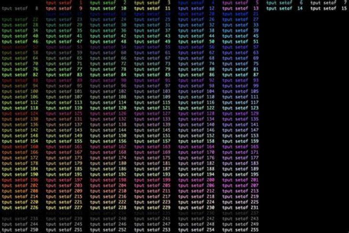 256 colors output by tput