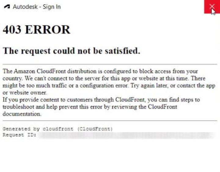 403 ERROR The request could not be satisfied