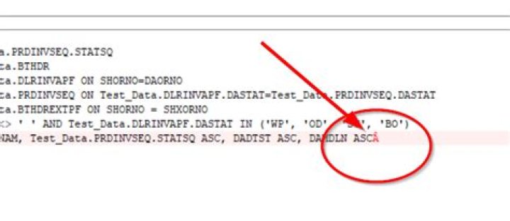 4200 - SQL0104 - Token was not valid
