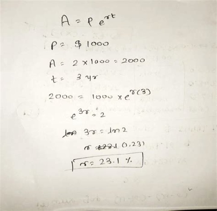 $A = Pe^{rt}$? How do I properly calculate this?