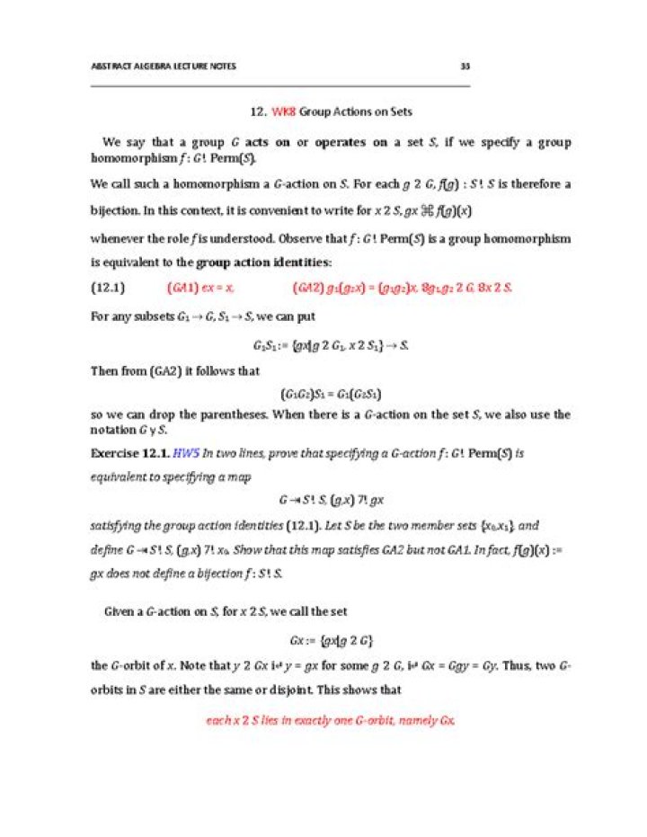 About G-Sets (or group actions).