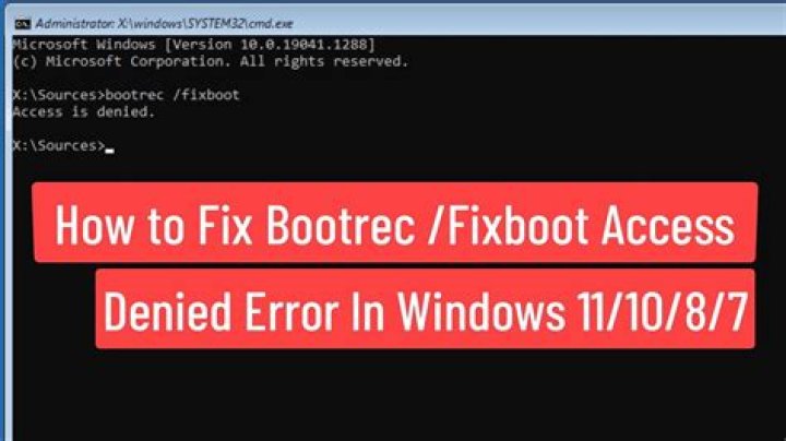 access denied with bootrec /fixboot