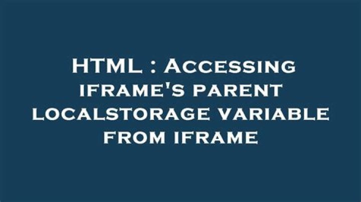 Accessing iframe's parent localstorage variable from iframe