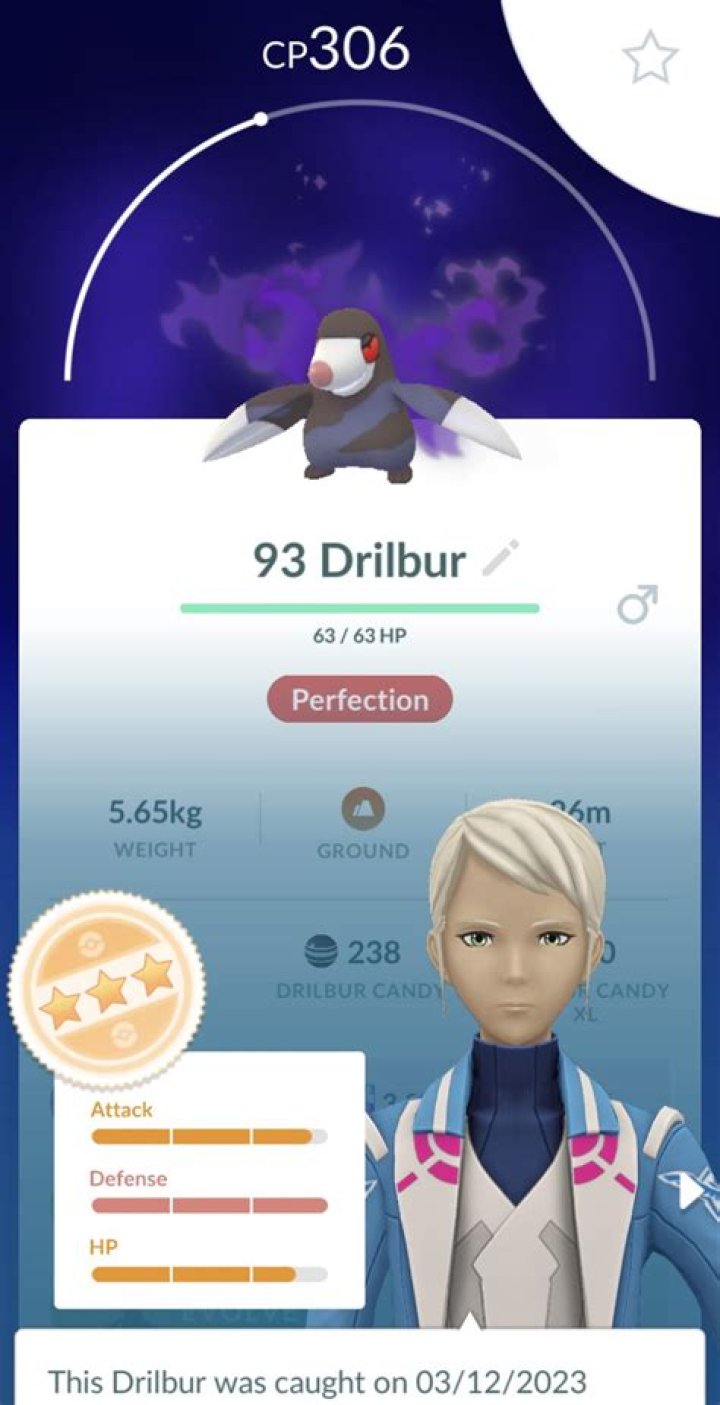 Account with caught drilbur