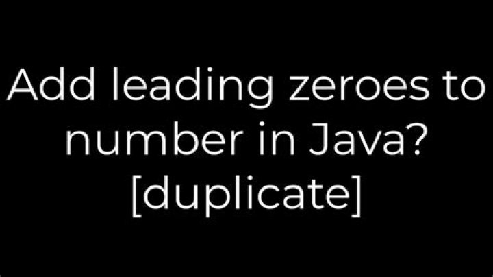 Add leading zeroes to number in Java? [duplicate]