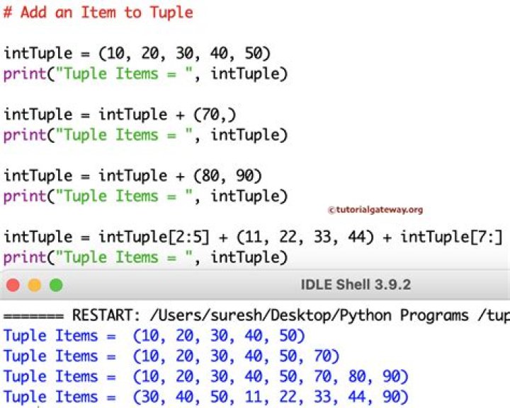 Add Variables to Tuple