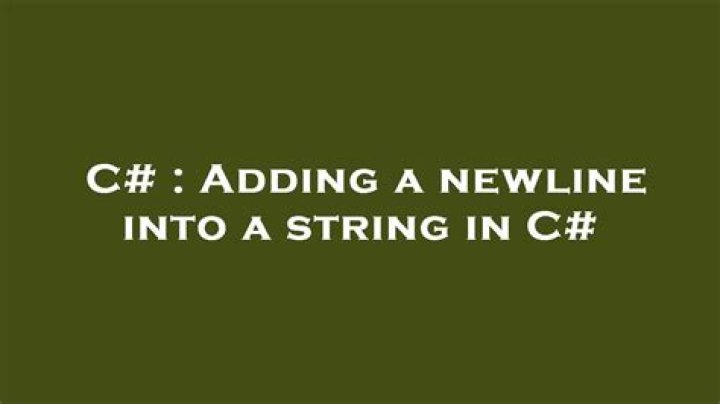 Adding a newline into a string in C#