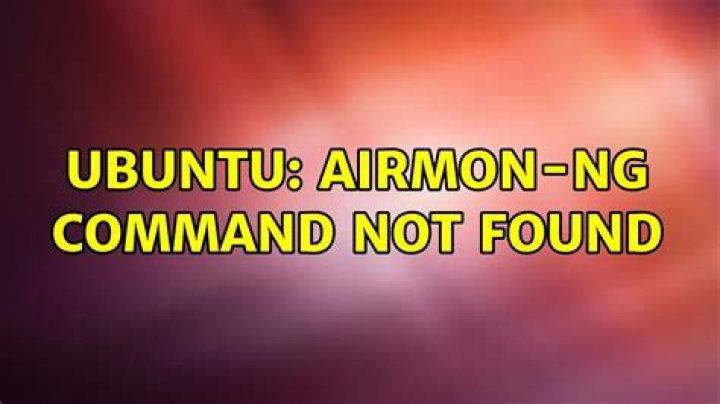 Airmon-ng command not found