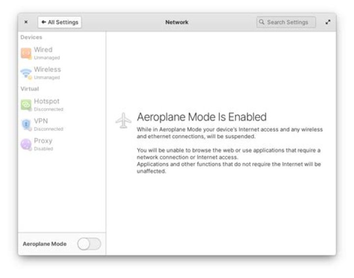 Airplane mode switch does not respond