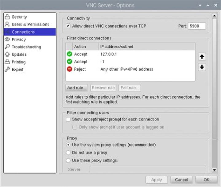 Allow Connections to VNC Server Only From Specific IP Addresses