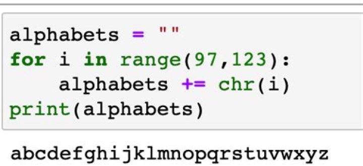 Alphabet range in Python