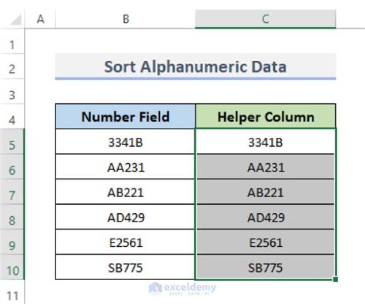 Alphanumeric sorting in Excel