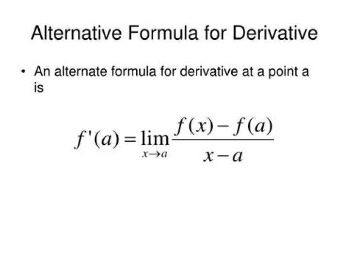 Alternative definition of derivative