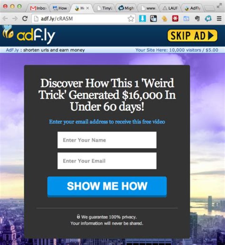 An example of an ad.fly page