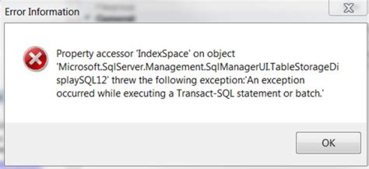 An exception occurred while executing a transact-sql statement or batch