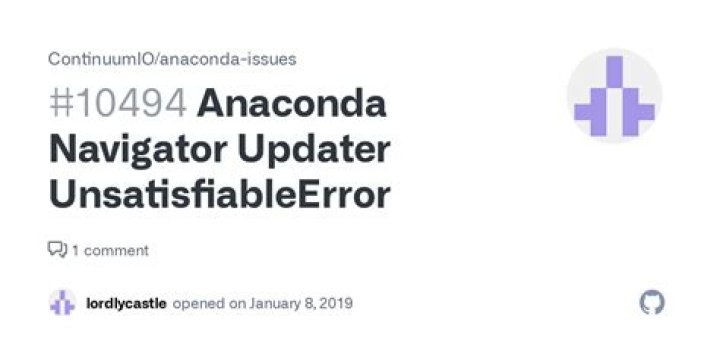 Anaconda Navigator Updater UnsatisfiableError