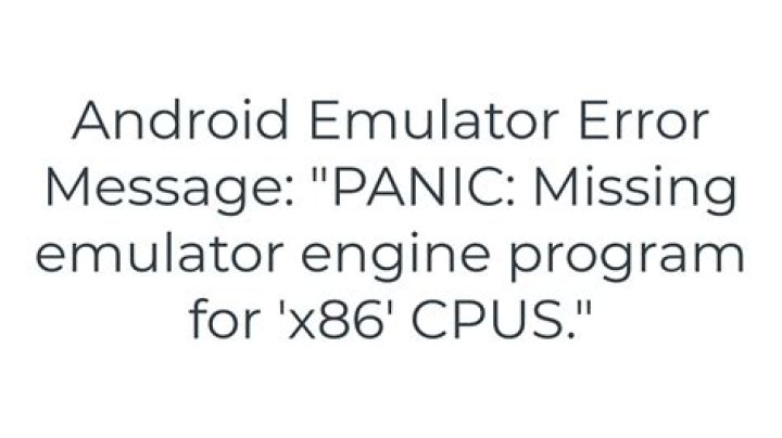 Android Emulator Error Message: 