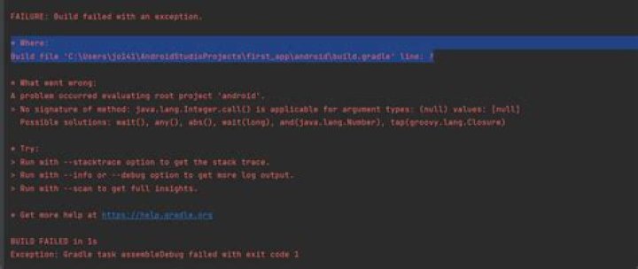 Android Studio Error Code: 1 Executing tasks: [:app:assembleDebug]