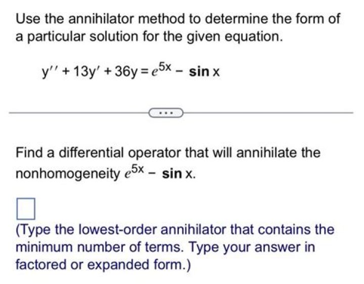annihilator method confusion