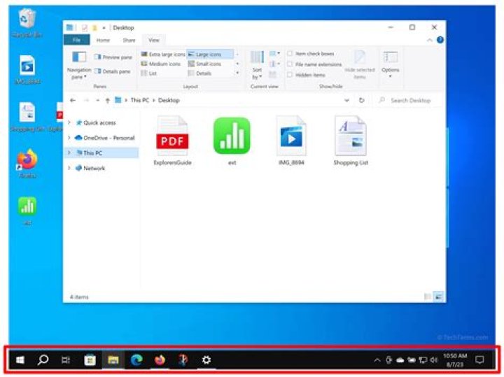 Another desktop's application showing on current desktop task bar