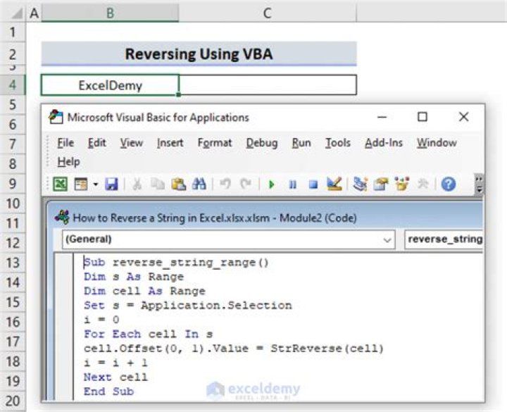 Any Excel function that will reverse a string?