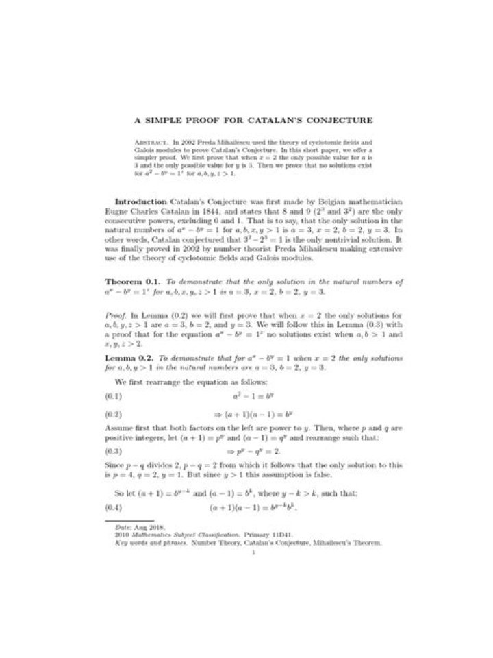 Any simpler proof of Catalan's conjecture?