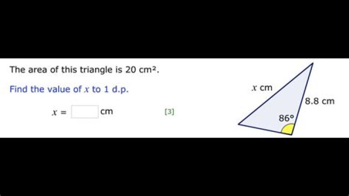 Area of triangle when two sides and angle given but not in between the two sides