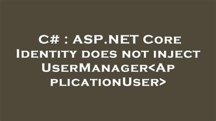 ASP.NET Core Identity does not inject UserManager<ApplicationUser>