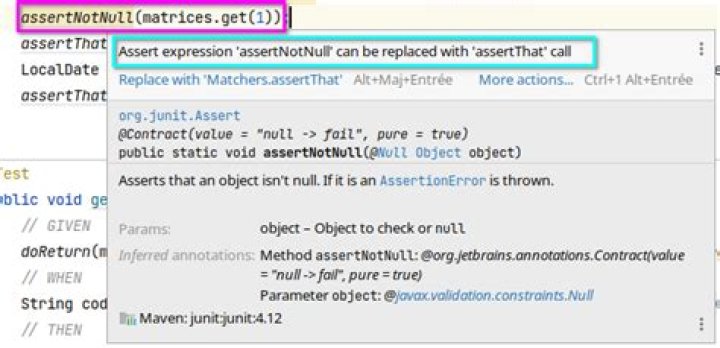 AssertNull should be used or AssertNotNull