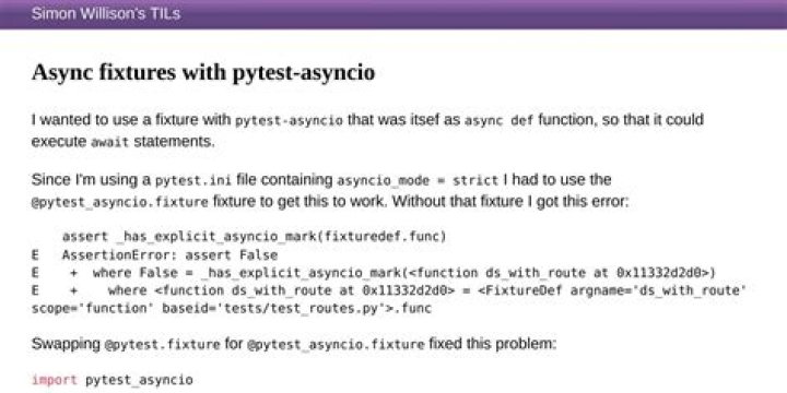 Async fixtures with pytest