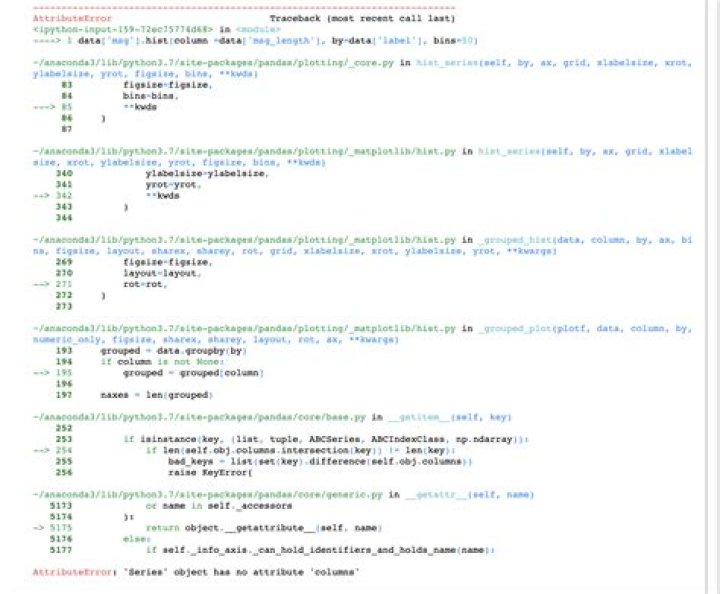 AttributeError: 'Series' object has no attribute 'columns'