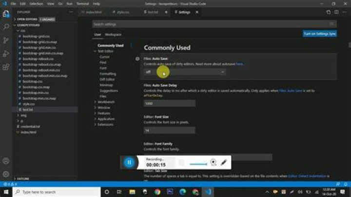 Auto-saving files upon changes with VSCode