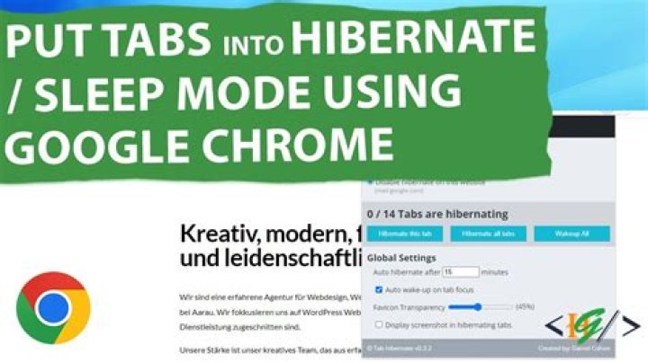 Automatically hibernate Google Chrome tabs