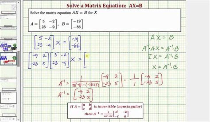 $AX=B$ solve for $X$ ....... in MATRIX