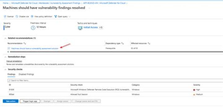 Azure VM : SQL servers on machines should have vulnerability findings resolved