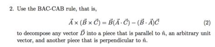 BAC-CAB vector rule.