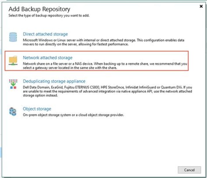 Backup network CIFS share to external storage