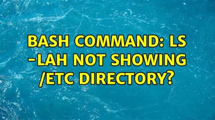 Bash command: ls -lah not showing /etc directory?