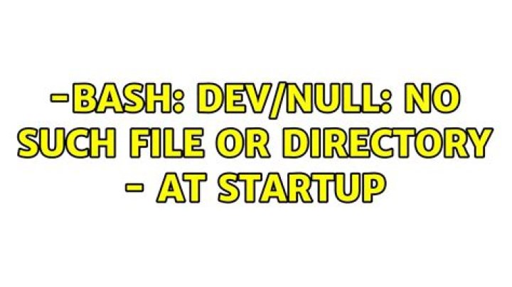 -bash: dev/null: No such file or directory - at startup