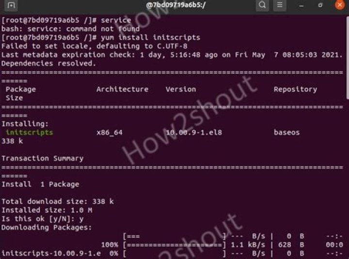 bash: service: command not found