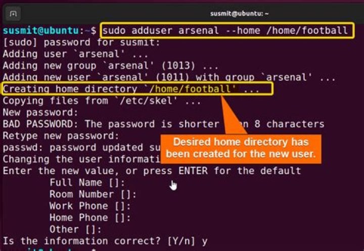 bash shell automatically creating user - adduser