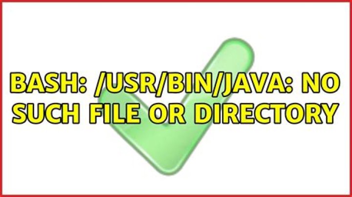 bash: /usr/bin/java: No such file or directory