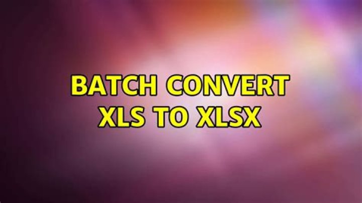 Batch convert XLS to XLSX