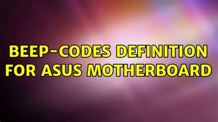 Beep-Codes definition for ASUS motherboard