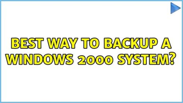 Best way to backup a Windows 2000 system?