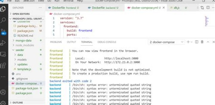 /bin/sh: Syntax error: Unterminated quoted string