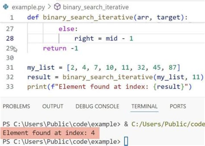 Binary search in a Python list