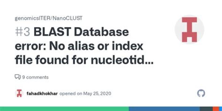BLAST Database error: No alias or index file found for nucleotide database